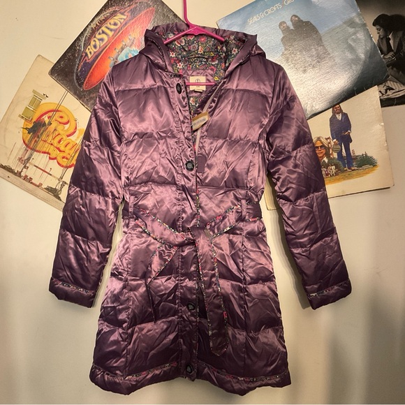 LANDS’ END GIRLS VIBRANT GRAPE DOWN JACKET L(14) NEW